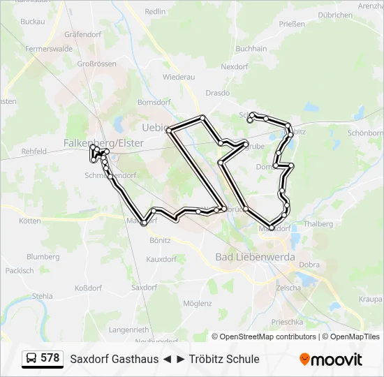 578 Bus Line Map