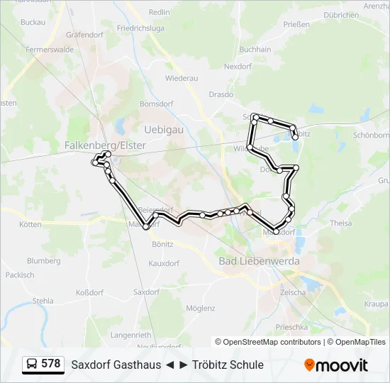 578 Bus Line Map