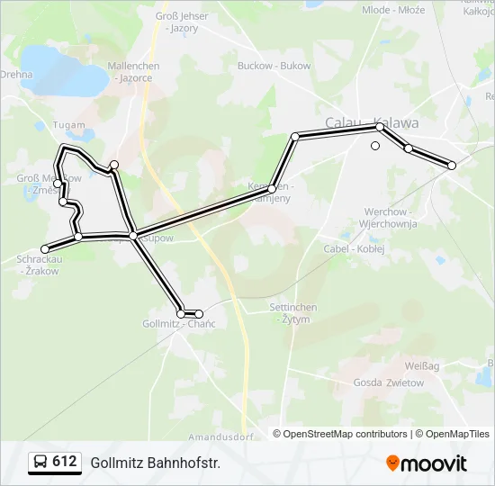 Автобус 612: карта маршрута