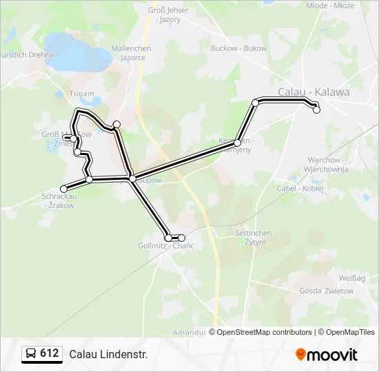 Автобус 612: карта маршрута