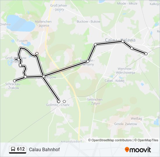 612 bus Line Map