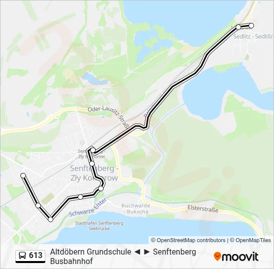 613 Bus Line Map
