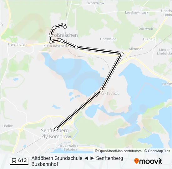 613 Bus Line Map