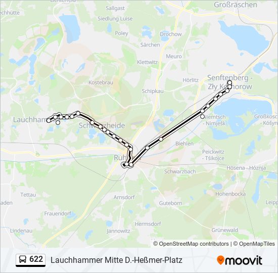 Автобус 622: карта маршрута