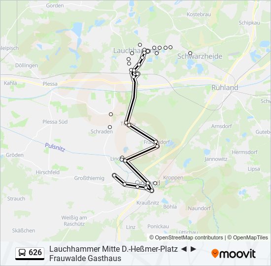 626 bus Line Map