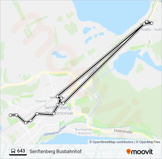 643 Bus Line Map