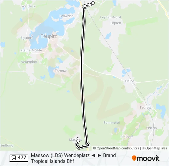 477 Bus Line Map