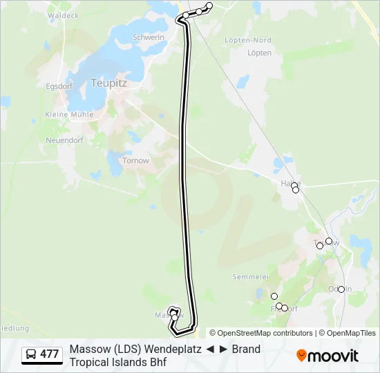 477 Bus Line Map
