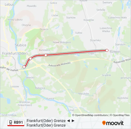 RB91 Train Line Map