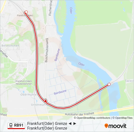 RB91 Train Line Map