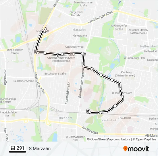 291 Bus Line Map