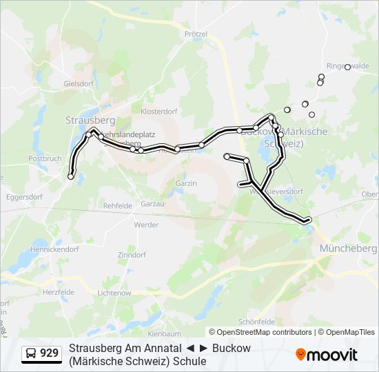 Автобус 929: карта маршрута