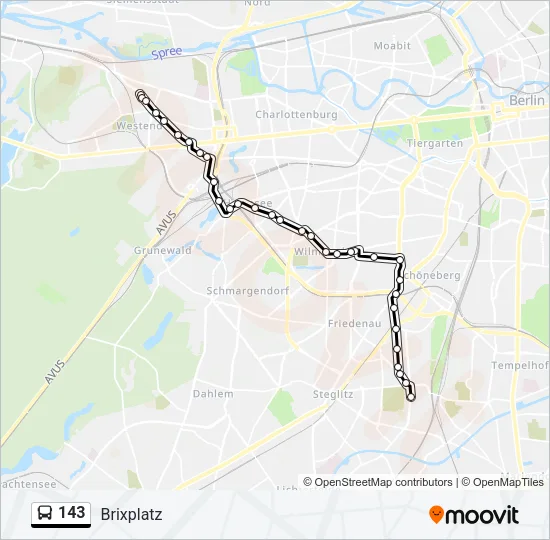 143 Bus Line Map