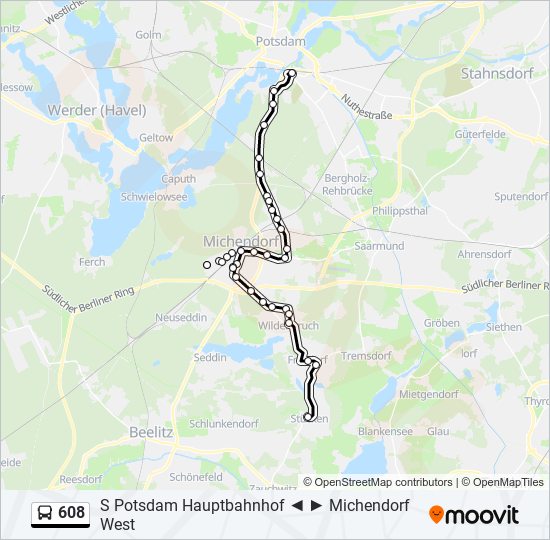 608 bus Line Map