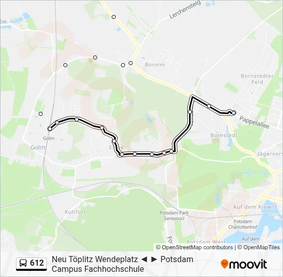 612 Bus Line Map