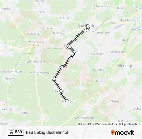 589 Bus Line Map