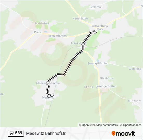 589 Bus Line Map