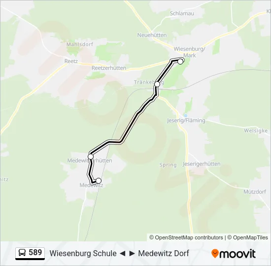 589 Bus Line Map