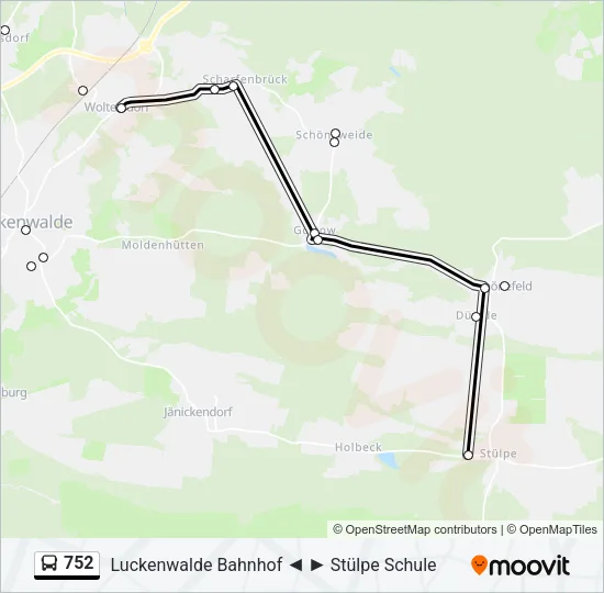 752 Bus Line Map