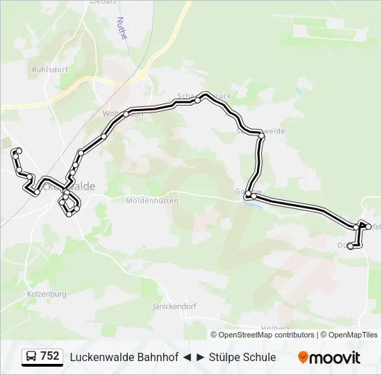752 Bus Line Map