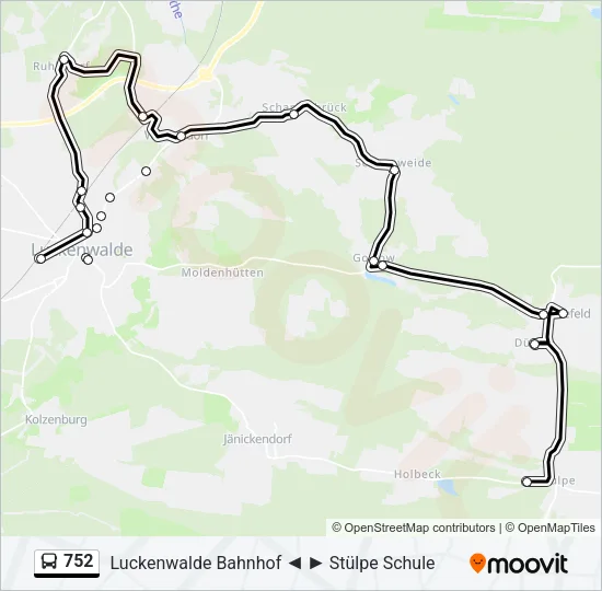 752 Bus Line Map