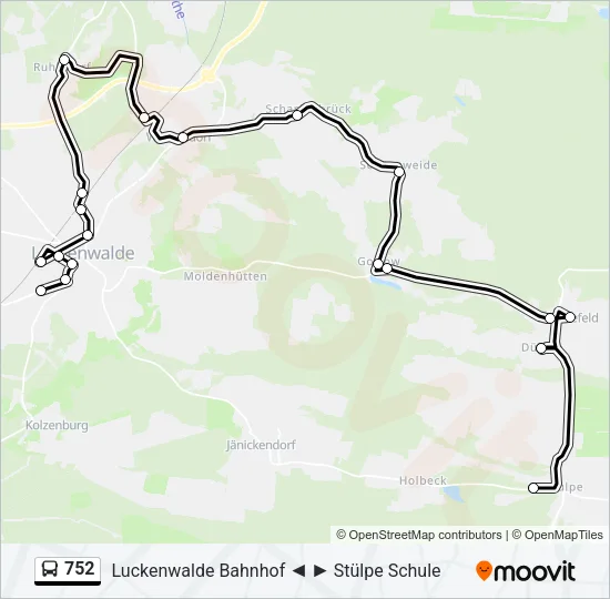 752 Bus Line Map
