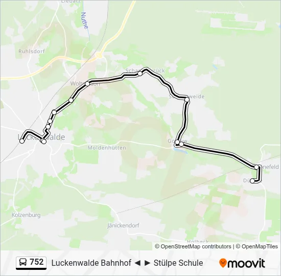 752 Bus Line Map