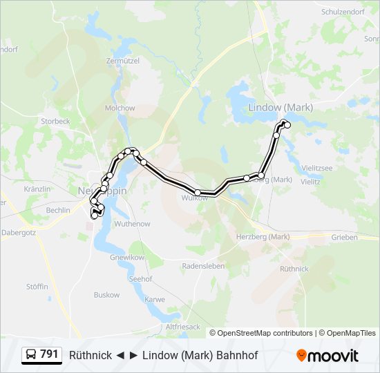 791 bus Line Map