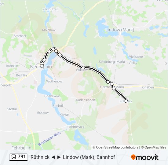 791 bus Line Map