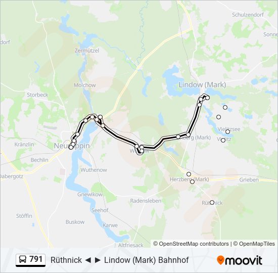 Автобус 791: карта маршрута