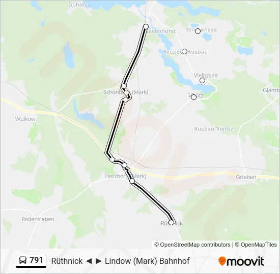 Автобус 791: карта маршрута