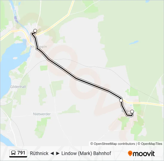 Автобус 791: карта маршрута