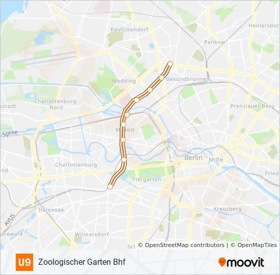 U-Bahnlinie U9 Karte