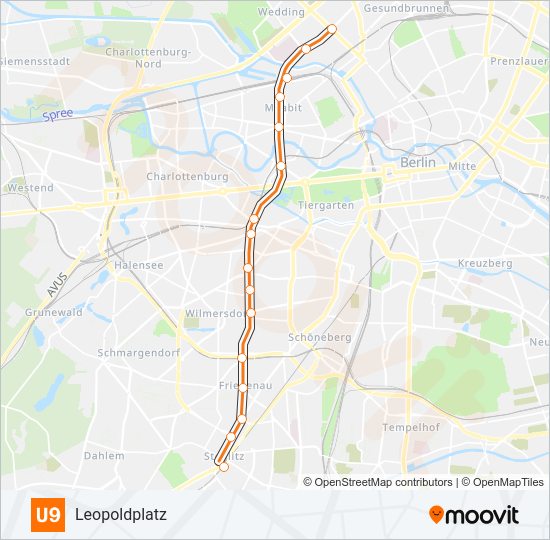 U9 subway Line Map