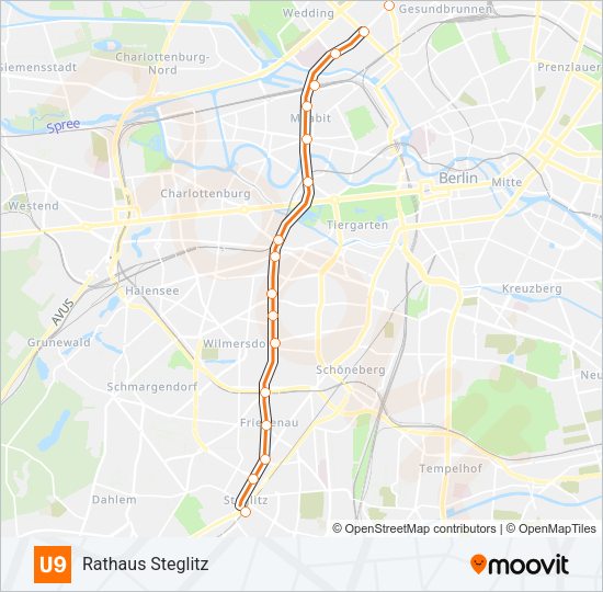 Метро U9: карта маршрута