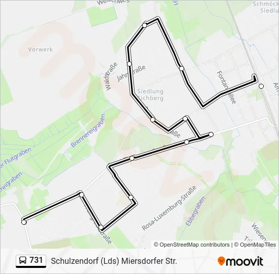 Автобус 731: карта маршрута