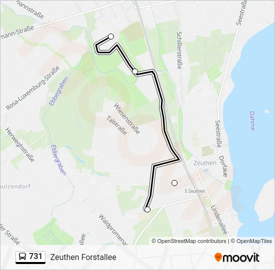 Автобус 731: карта маршрута