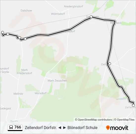 766 Bus Line Map