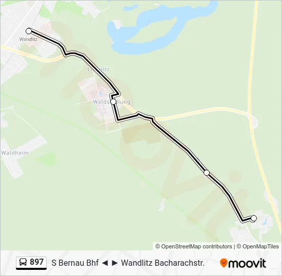 Автобус 897: карта маршрута