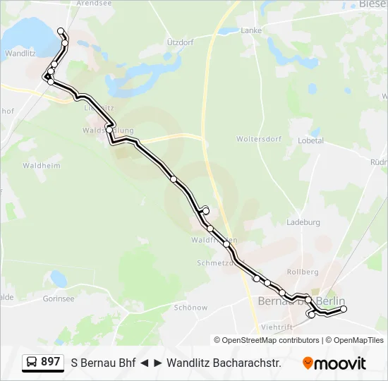 Автобус 897: карта маршрута