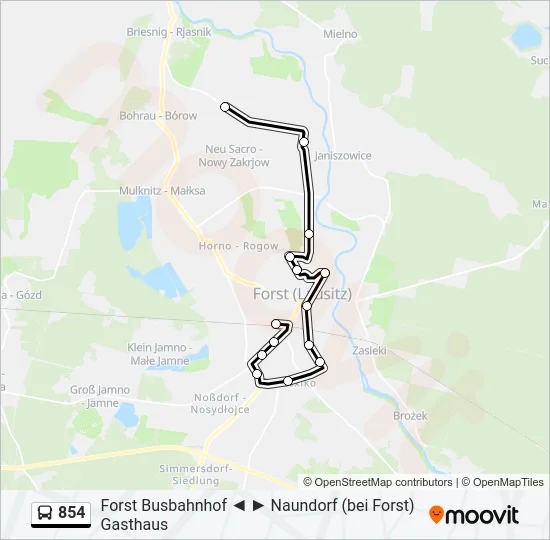 854 Bus Line Map