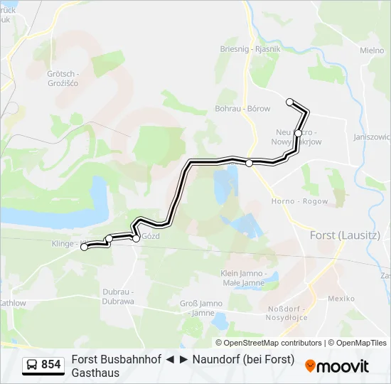854 Bus Line Map