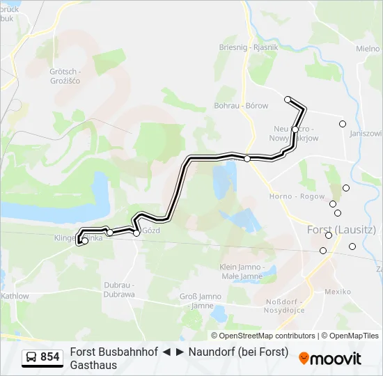 854 Bus Line Map