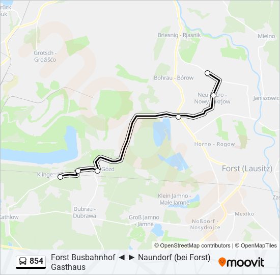 854 bus Line Map