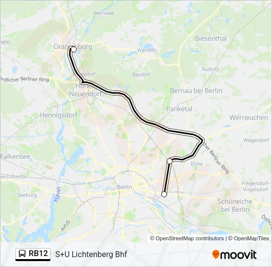 Buslinie RB12 Karte