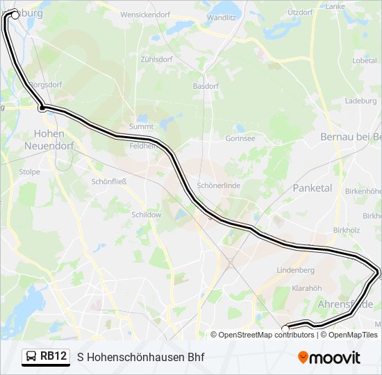 RB12 bus Line Map