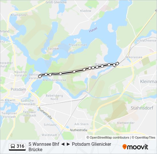 316 bus Line Map