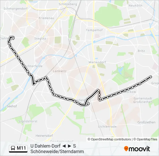 M11 Bus Line Map