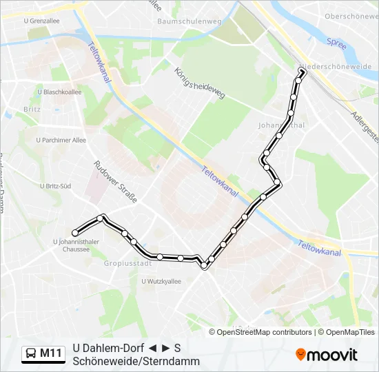 M11 Bus Line Map
