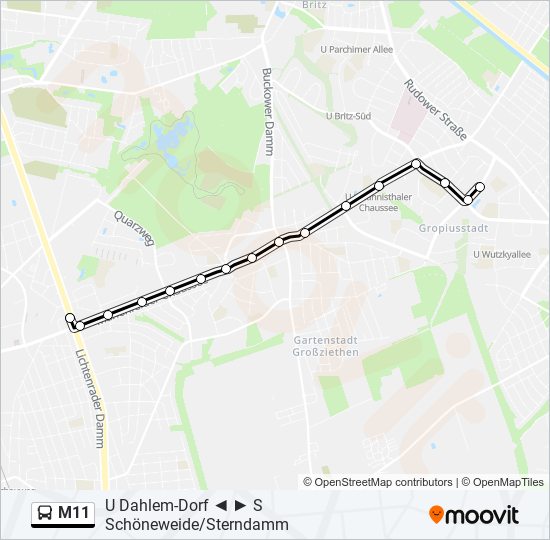 M11 bus Line Map